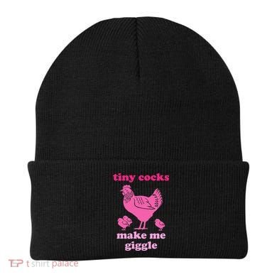 Tiny Cocks Make Me Giggle Funny Chicken Beanie