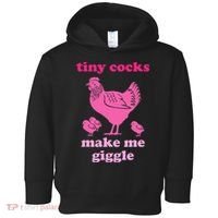 Tiny Cocks Make Me Giggle Funny Chicken Toddler Hoodie thumb 0