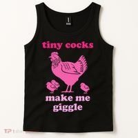 Tiny Cocks Make Me Giggle Funny Chicken Tank Top thumb 2