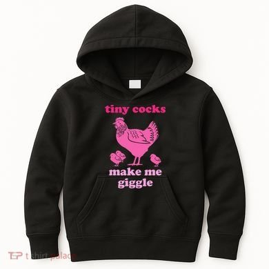 Tiny Cocks Make Me Giggle Funny Chicken Kids Hoodie