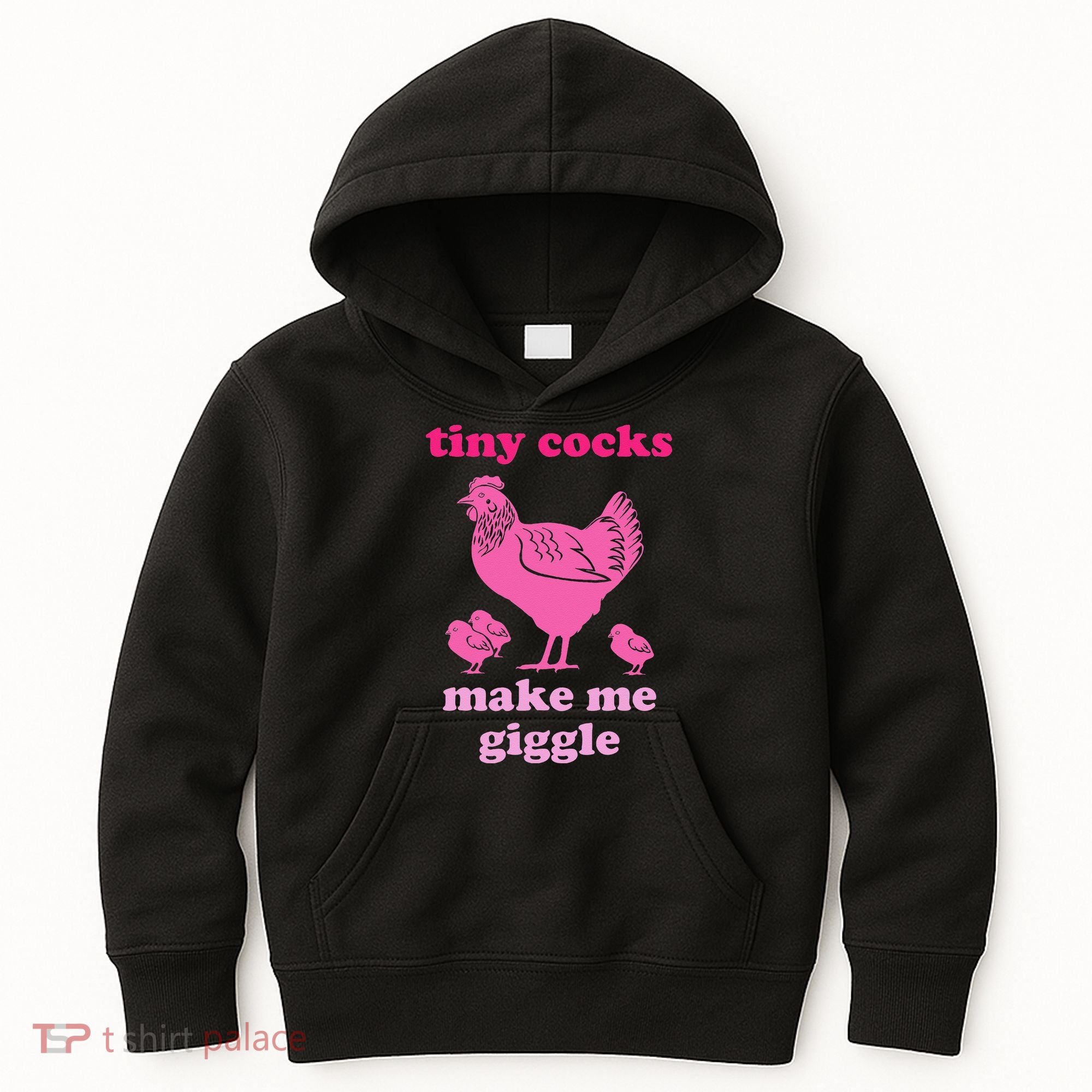 Tiny Cocks Make Me Giggle Funny Chicken Kids Hoodie