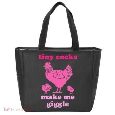 Tiny Cocks Make Me Giggle Funny Chicken Tote Bag