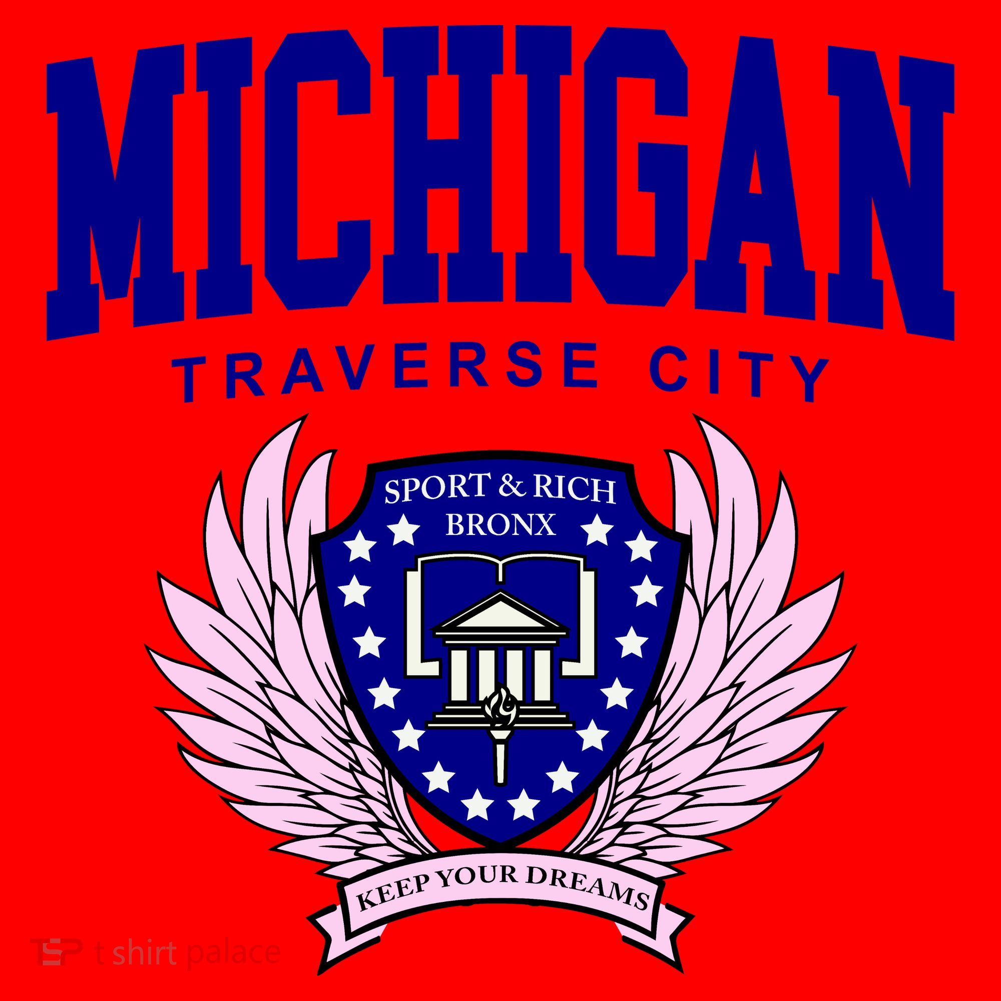 Traverse City Michigan Classy Logo Santa Hat