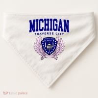 Traverse City Michigan Classy Logo USA-Made Doggie Bandana thumb 0