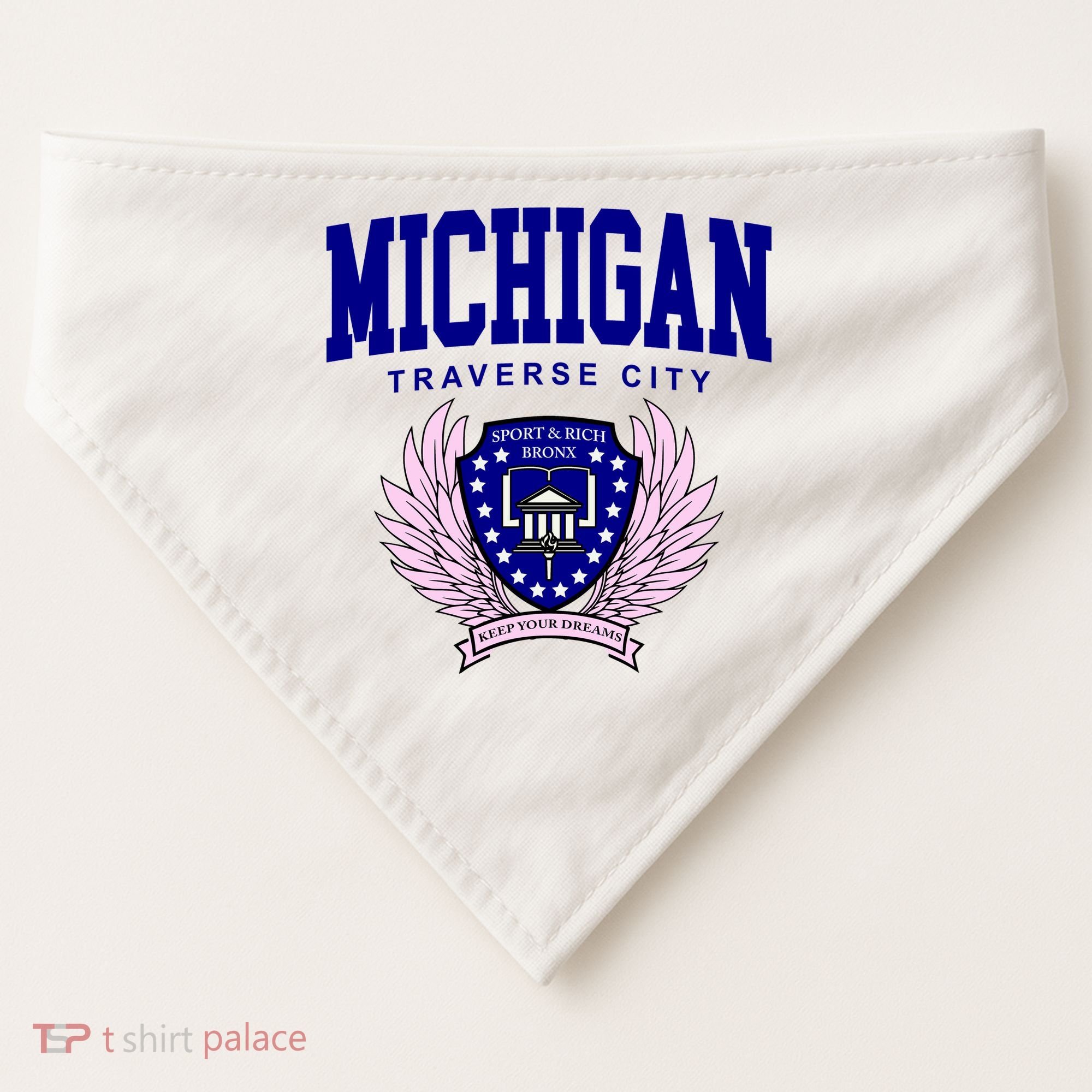 Traverse City Michigan Classy Logo USA-Made Doggie Bandana