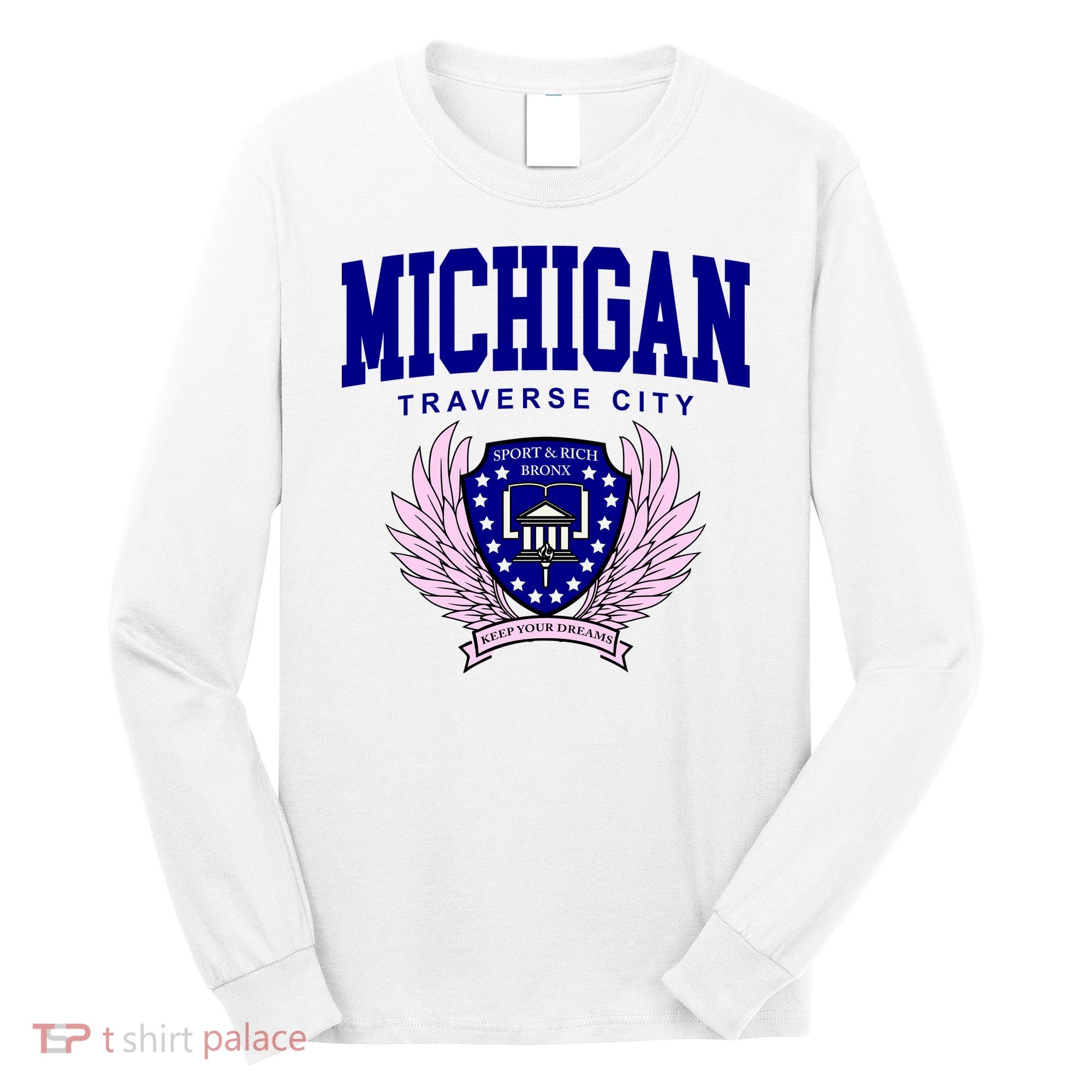 Traverse City Michigan Classy Logo Long Sleeve Shirt