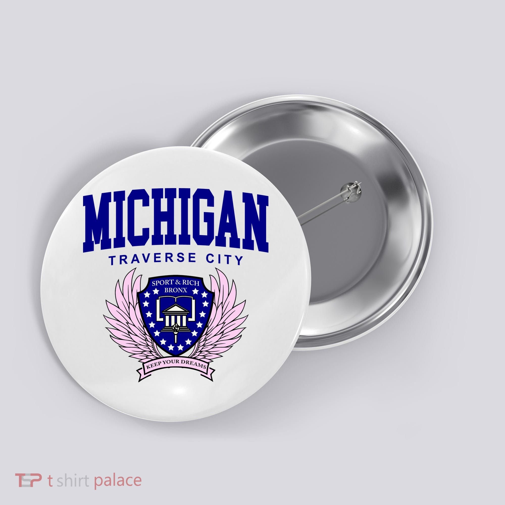 Traverse City Michigan Classy Logo Button