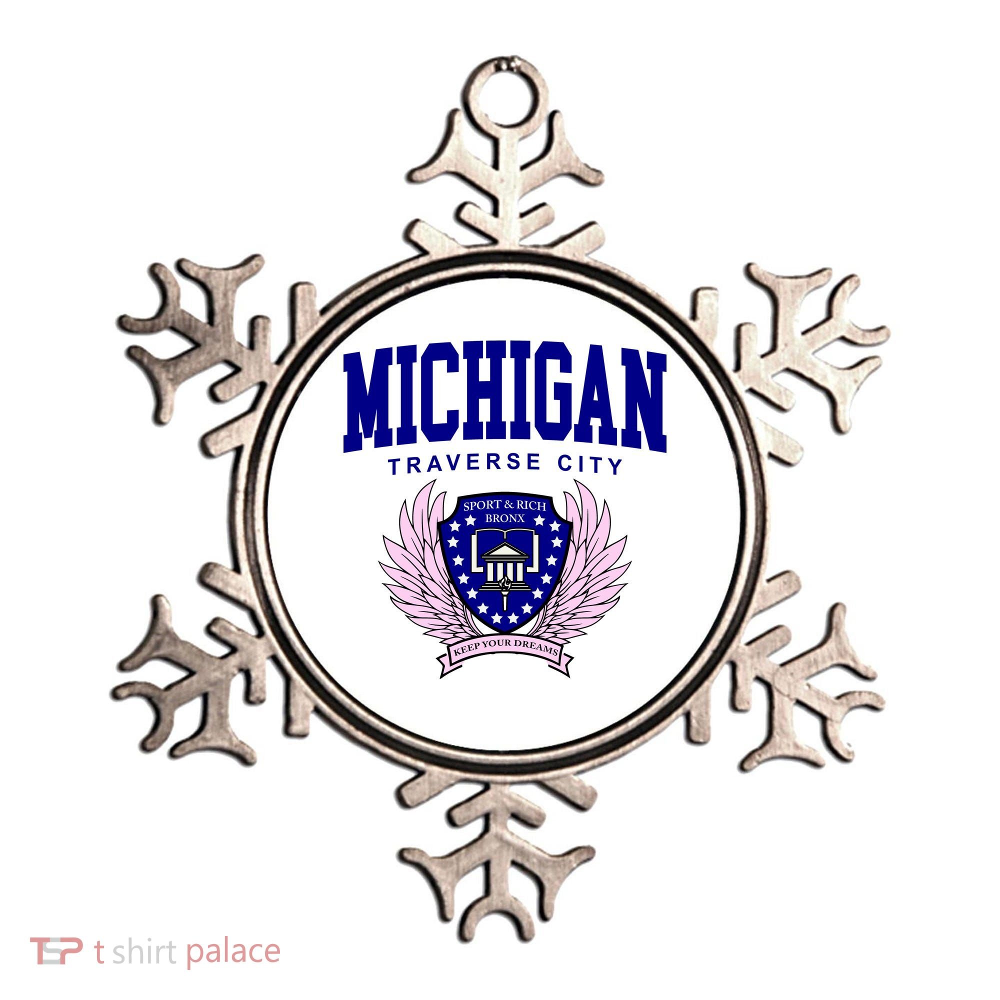 Traverse City Michigan Classy Logo Ornament