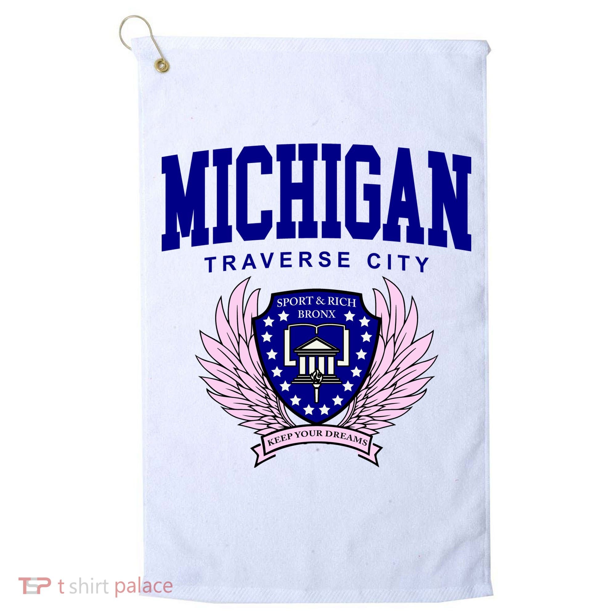 Traverse City Michigan Classy Logo Golf Towel
