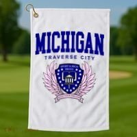 Traverse City Michigan Classy Logo Golf Towel thumb 1