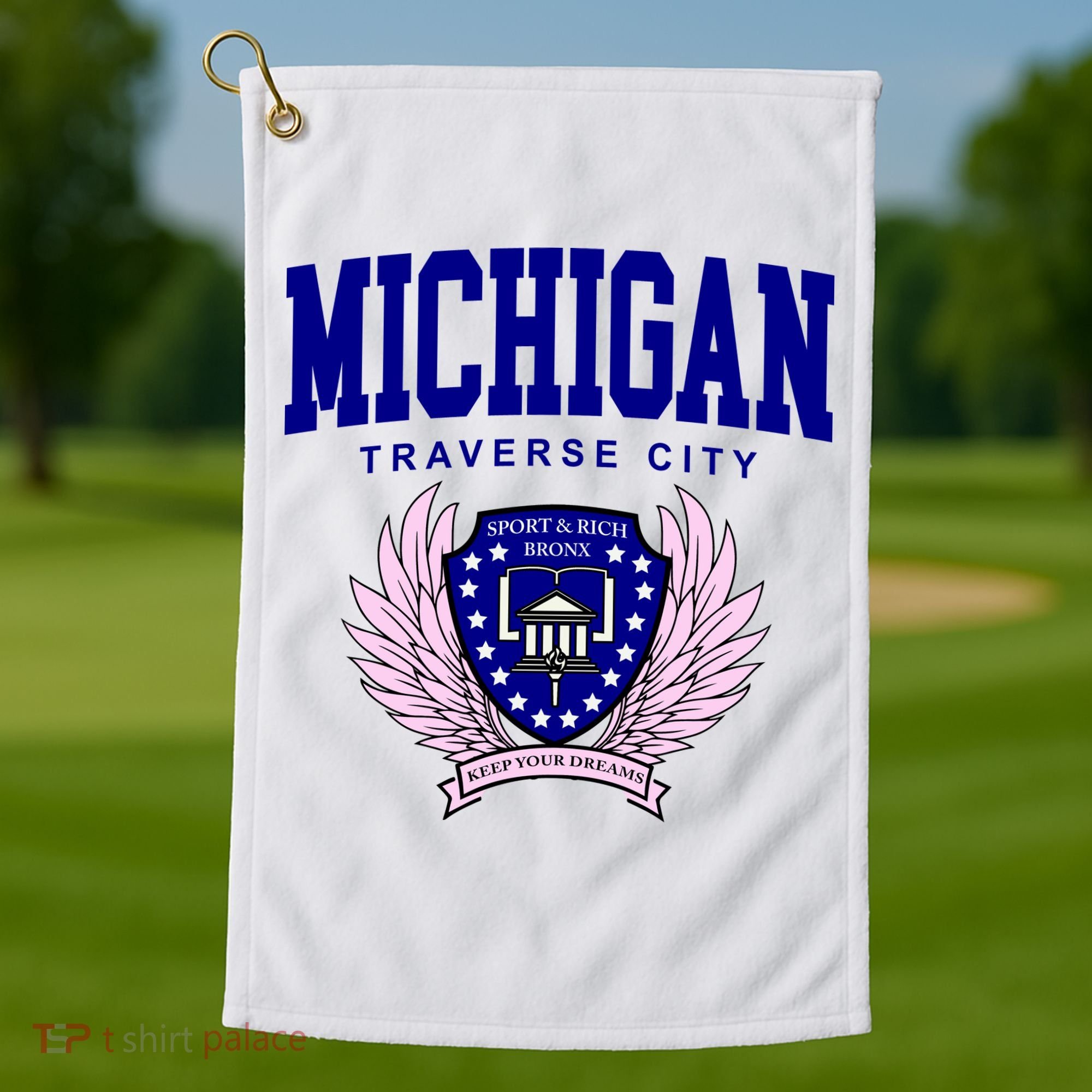 Traverse City Michigan Classy Logo Golf Towel