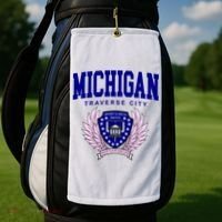 Traverse City Michigan Classy Logo Golf Towel thumb 2