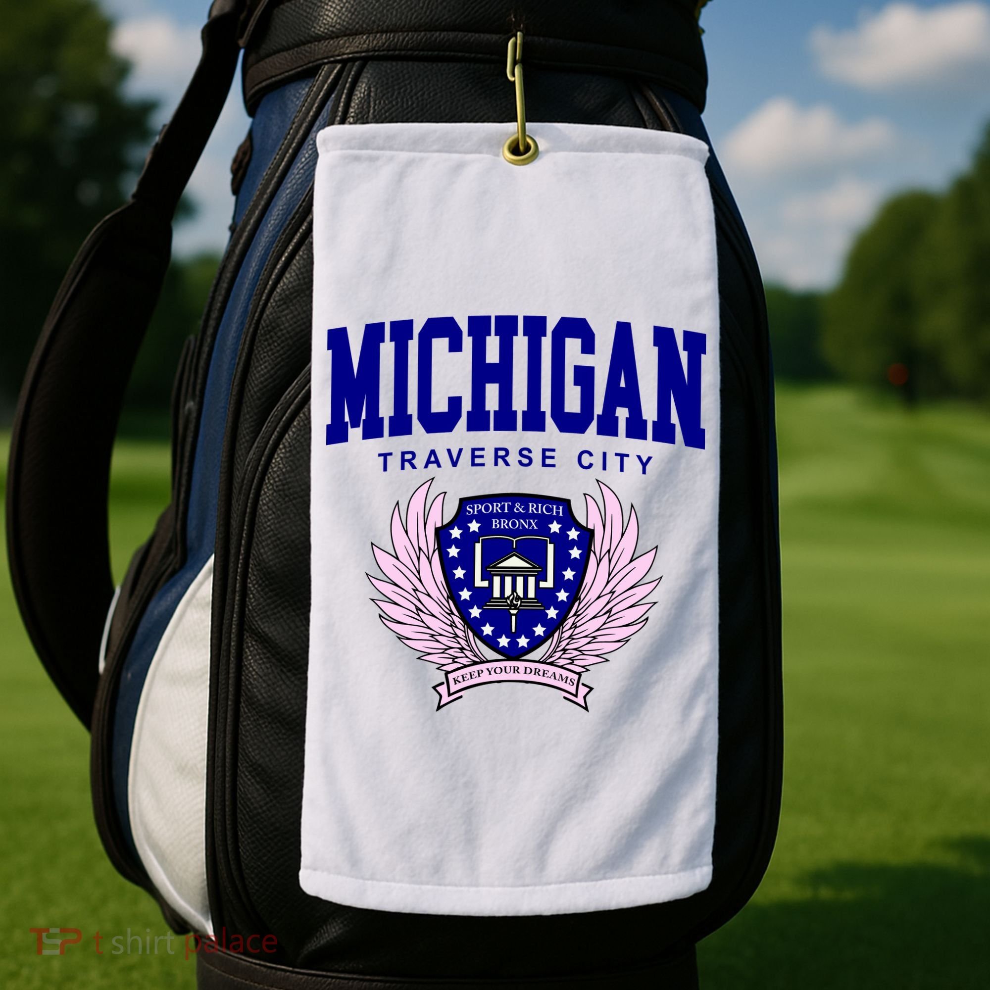 Traverse City Michigan Classy Logo Golf Towel