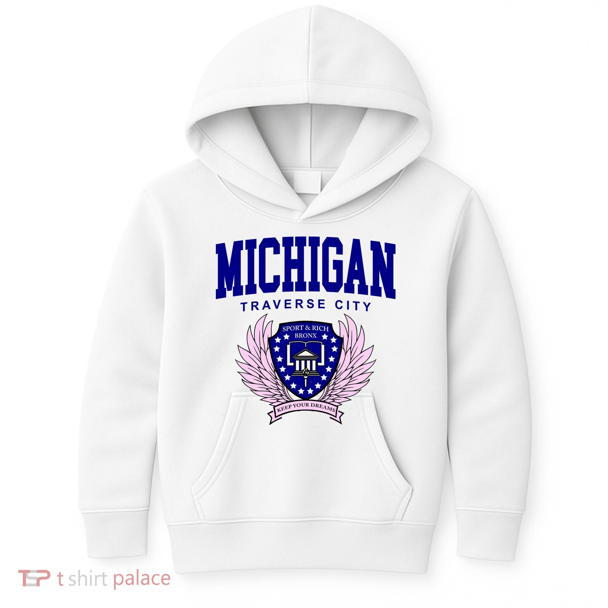 Traverse City Michigan Classy Logo Kids Hoodie