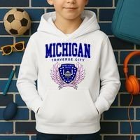 Traverse City Michigan Classy Logo Kids Hoodie thumb 2