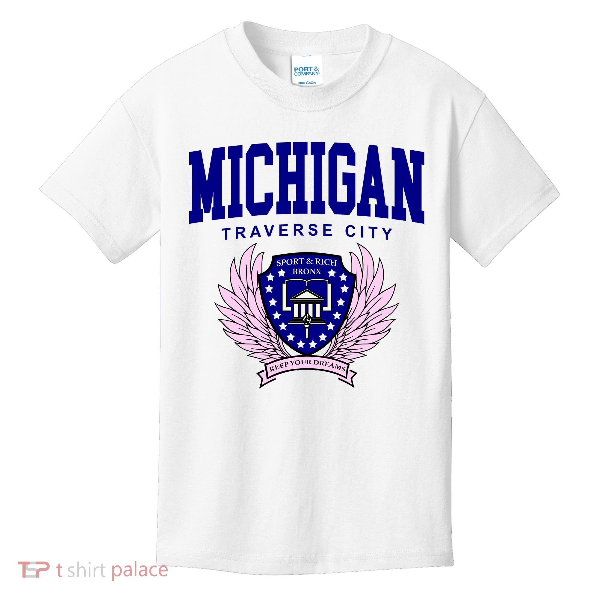 Traverse City Michigan Classy Logo Kids T-Shirt