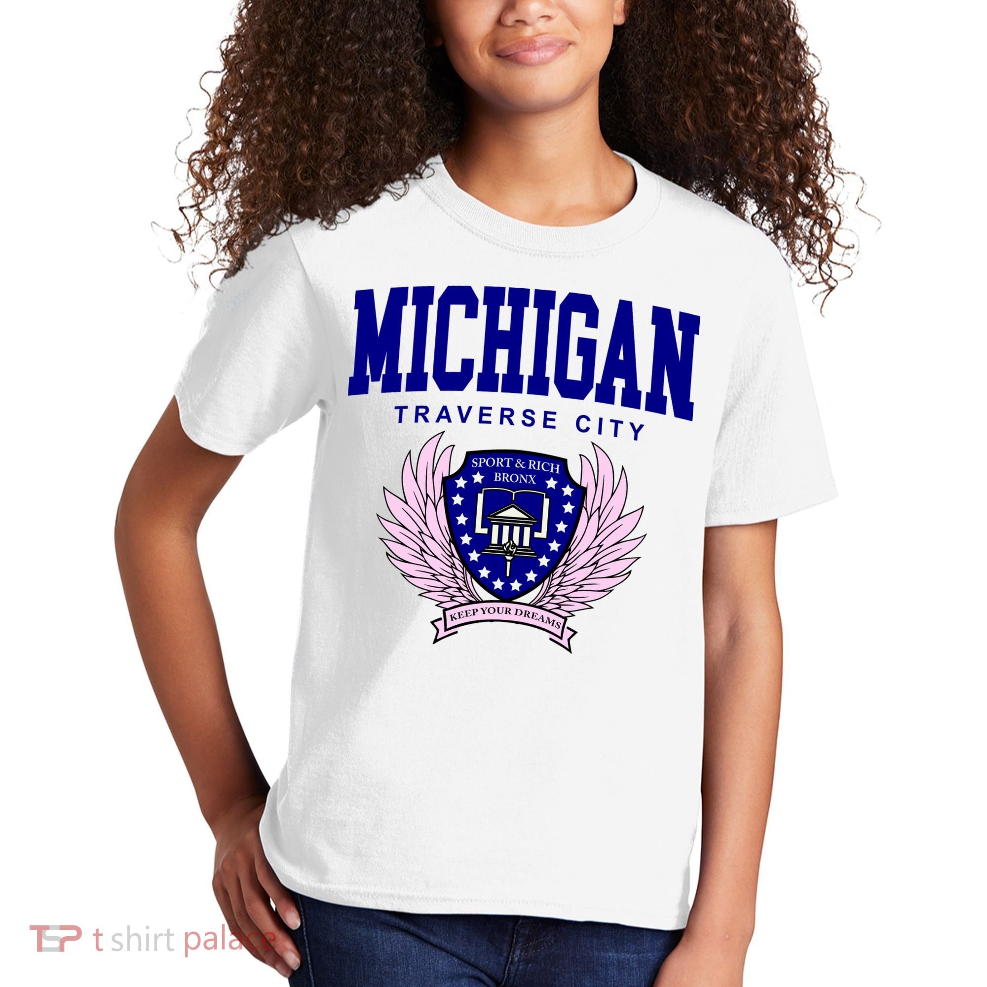 Traverse City Michigan Classy Logo Kids T-Shirt