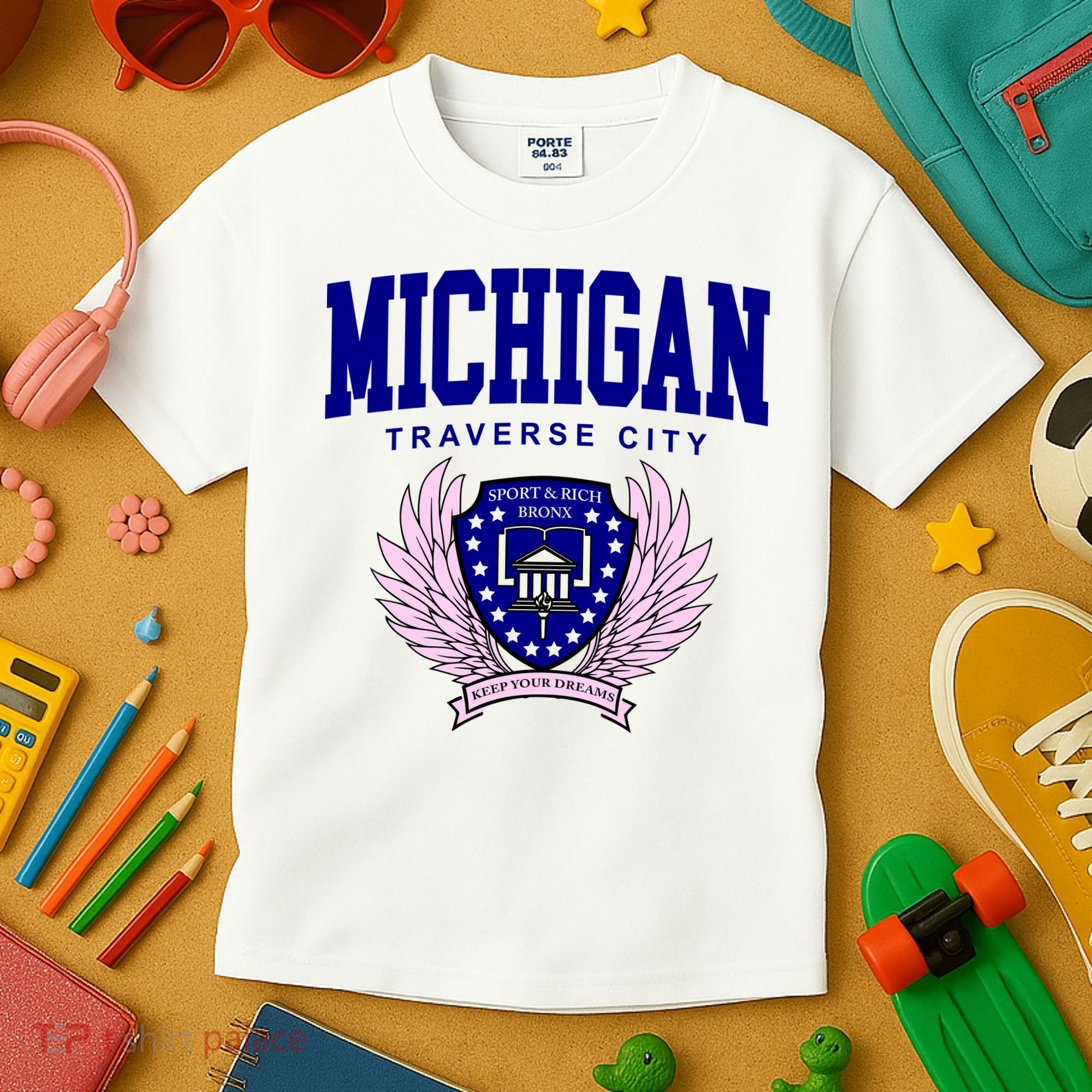 Traverse City Michigan Classy Logo Kids T-Shirt