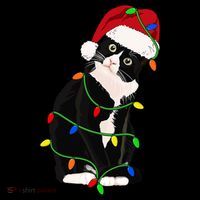 Tuxedo Cat Meow Santa Tuxie Christmas Tree Lights Cat Catmas Gift Coffee Mug thumb 5