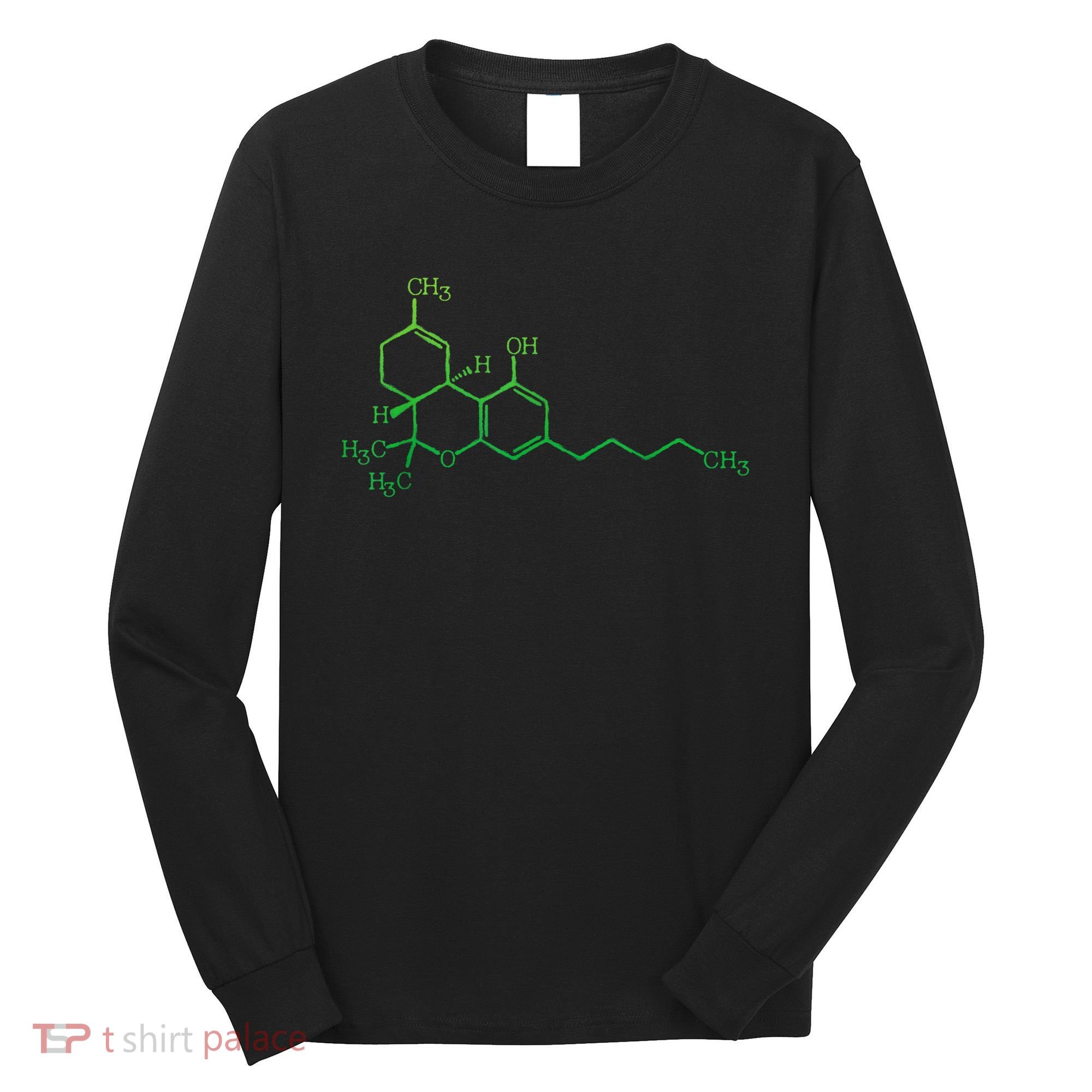 THC Cannabis Marijuana Medicine Chemical Formula Long Sleeve Shirt