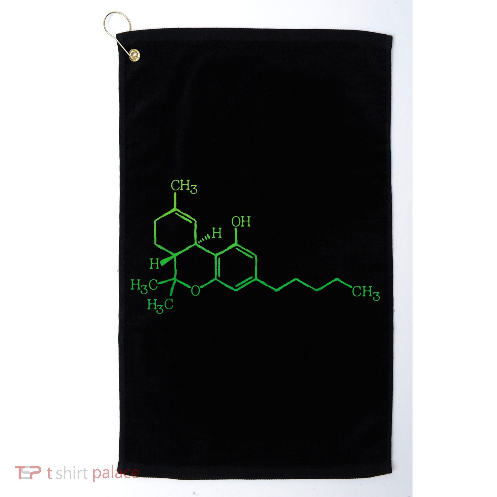 THC Cannabis Marijuana Medicine Chemical Formula Golf Towel