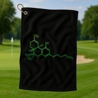 THC Cannabis Marijuana Medicine Chemical Formula Golf Towel thumb 1