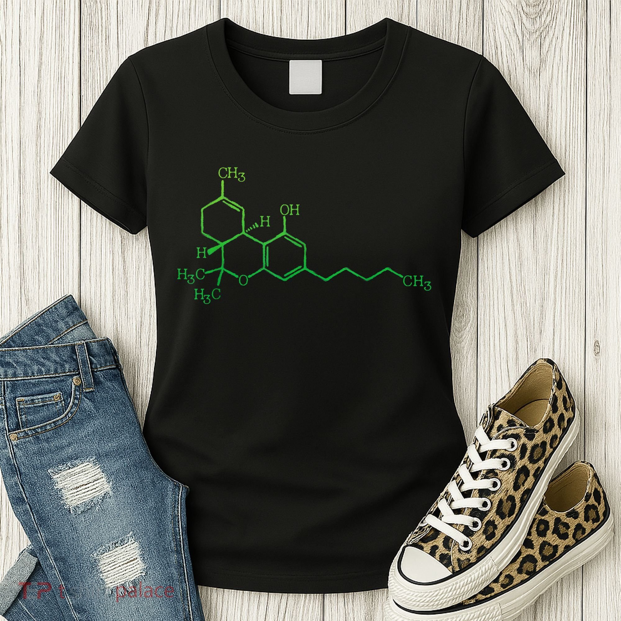 THC Cannabis Marijuana Medicine Chemical Formula Women's T-Shirt