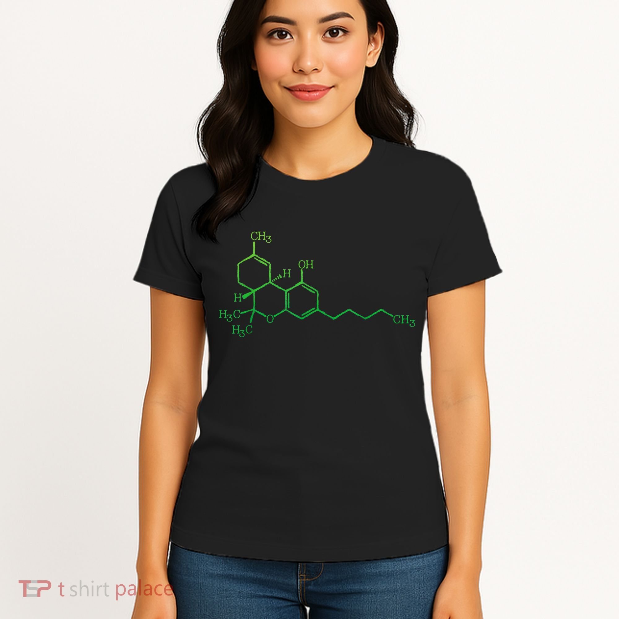 THC Cannabis Marijuana Medicine Chemical Formula Women's T-Shirt