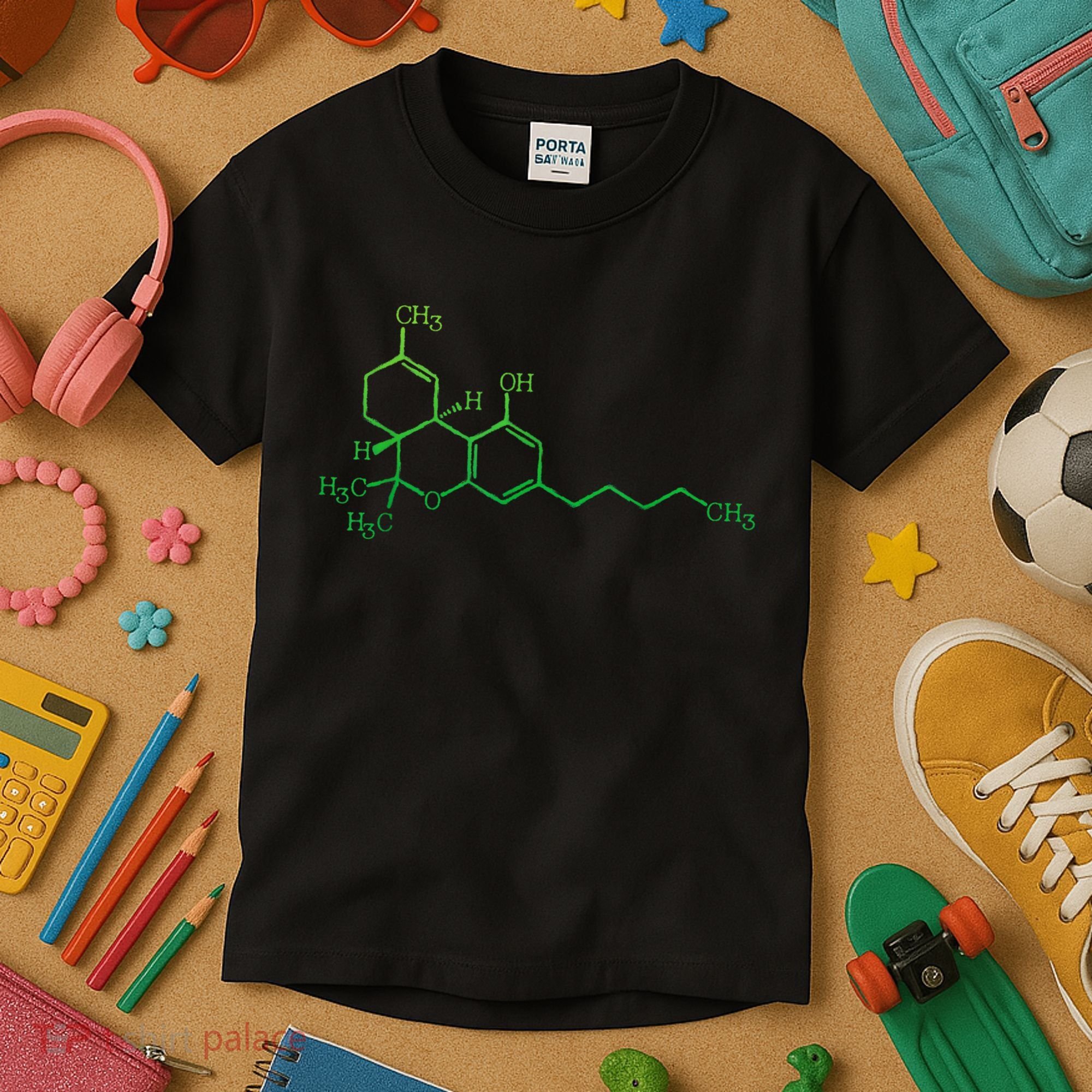 THC Cannabis Marijuana Medicine Chemical Formula Kids T-Shirt