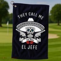 They Call Me El Jefe The Boss Joke Cinco De Mayo Golf Towel thumb 1