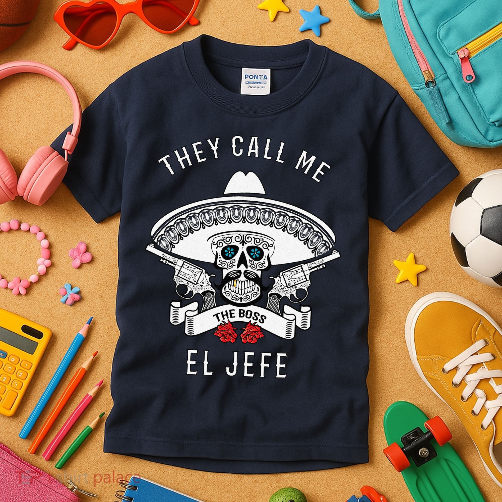 They Call Me El Jefe The Boss Joke Cinco De Mayo Kids T-Shirt