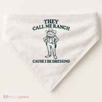 They Call Me Ranch Cause I Be Dressing Funny Frog Meme USA-Made Doggie Bandana thumb 0