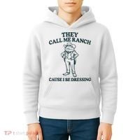 They Call Me Ranch Cause I Be Dressing Funny Frog Meme Kids Hoodie thumb 4