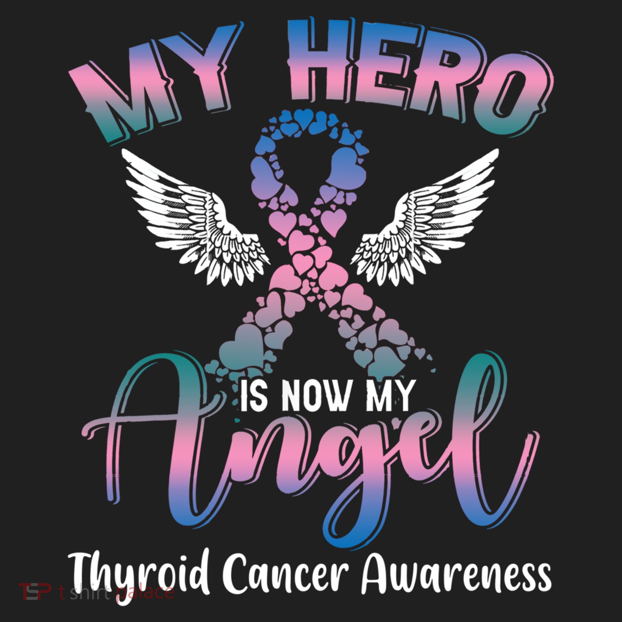 Thyroid Cancer My Hero Is Now My Angel Wings Retro Great Gift Women's Sweatshirt