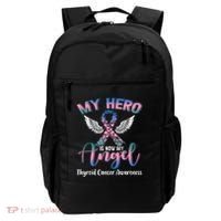 Thyroid Cancer My Hero Is Now My Angel Wings Retro Great Gift Backpack thumb 0