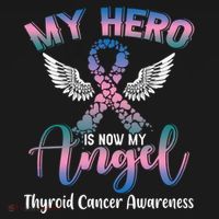 Thyroid Cancer My Hero Is Now My Angel Wings Retro Great Gift Backpack thumb 2