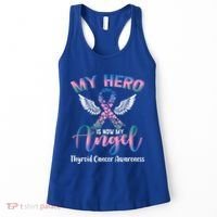 Thyroid Cancer My Hero Is Now My Angel Wings Retro Great Gift Women's Tank Top thumb 0
