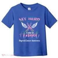 Thyroid Cancer My Hero Is Now My Angel Wings Retro Great Gift Toddler T-Shirt thumb 0