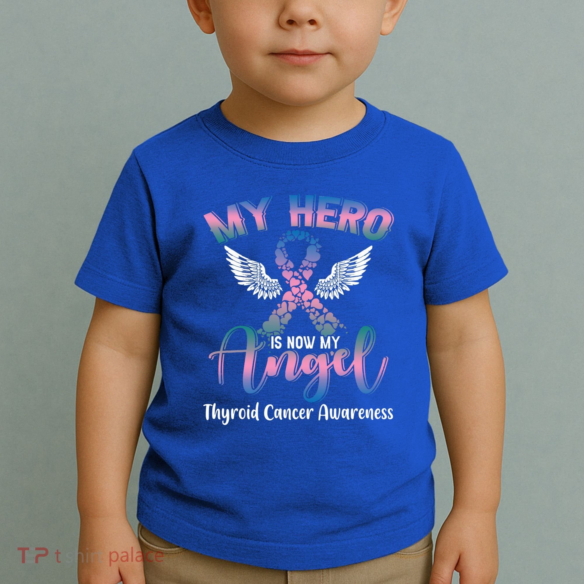 Thyroid Cancer My Hero Is Now My Angel Wings Retro Great Gift Toddler T-Shirt
