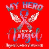 Thyroid Cancer My Hero Is Now My Angel Wings Retro Great Gift Santa Hat thumb 1