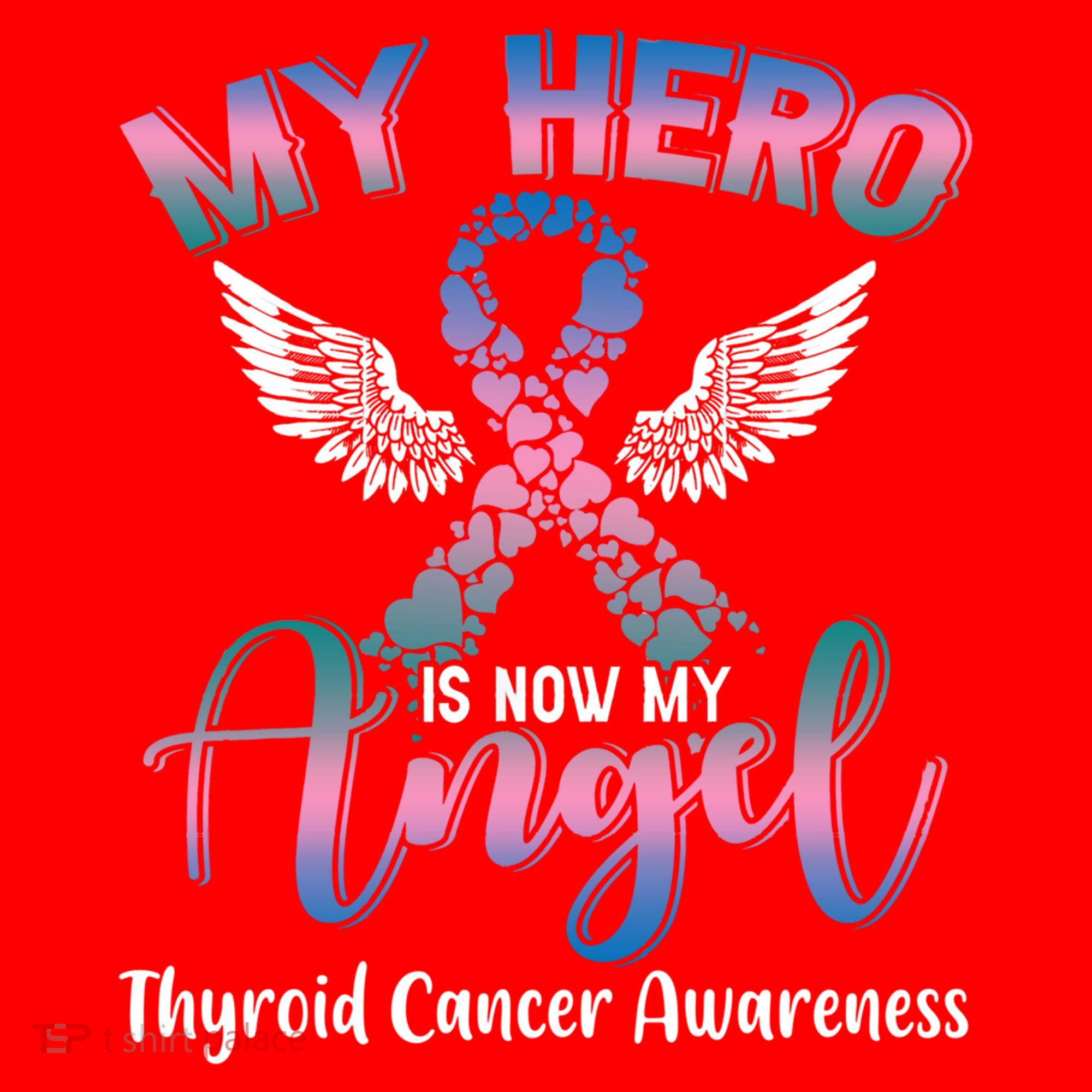 Thyroid Cancer My Hero Is Now My Angel Wings Retro Great Gift Santa Hat