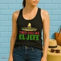 They Call Me El Jefe Mexican Bearded Men Women's Tank Top thumb 2