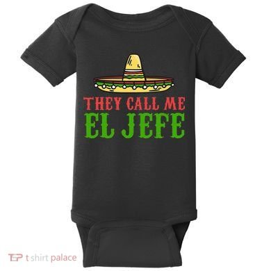 They Call Me El Jefe Mexican Bearded Men Baby Bodysuit