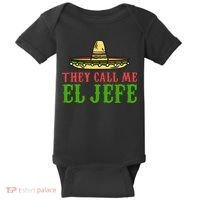 They Call Me El Jefe Mexican Bearded Men Baby Bodysuit thumb 0