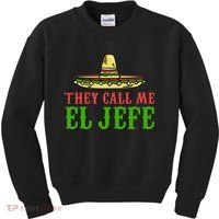 They Call Me El Jefe Mexican Bearded Men Kids Sweatshirt thumb 0