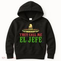 They Call Me El Jefe Mexican Bearded Men Kids Hoodie thumb 0