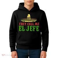 They Call Me El Jefe Mexican Bearded Men Kids Hoodie thumb 4