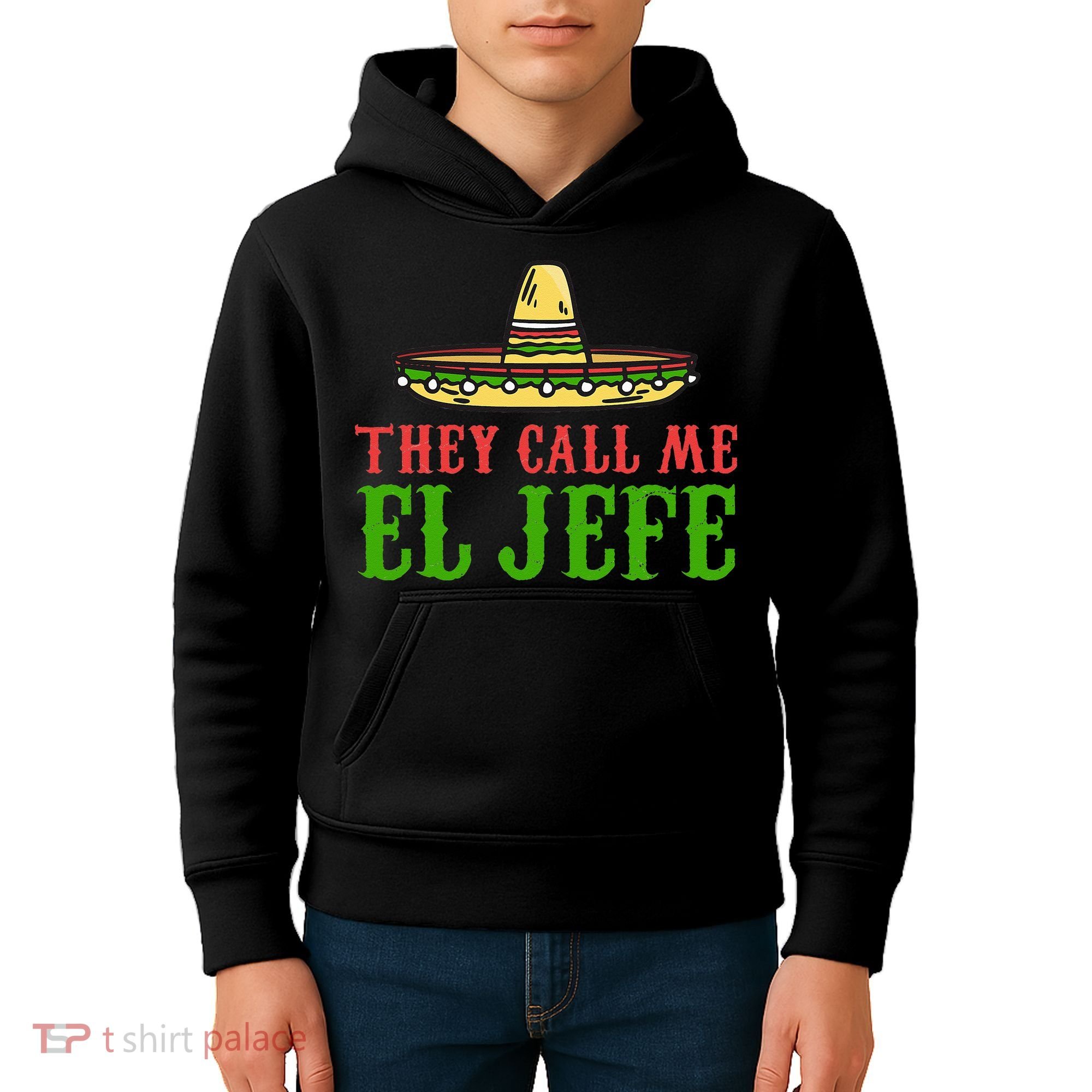 They Call Me El Jefe Mexican Bearded Men Kids Hoodie