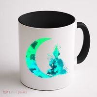 Turquoise Crescent Moon And Buddha Gift Coffee Mug thumb 1