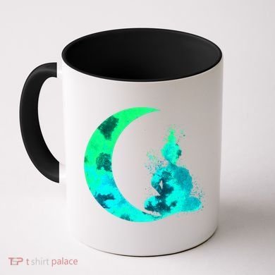 Turquoise Crescent Moon And Buddha Gift Coffee Mug